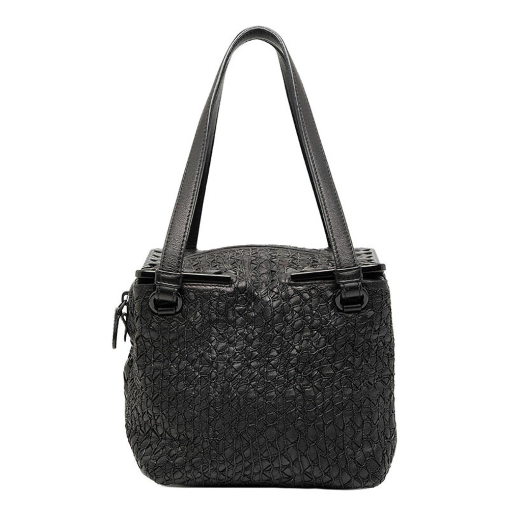 Bottega Veneta Intrecciato Handbag Black Leather Bottega Veneta